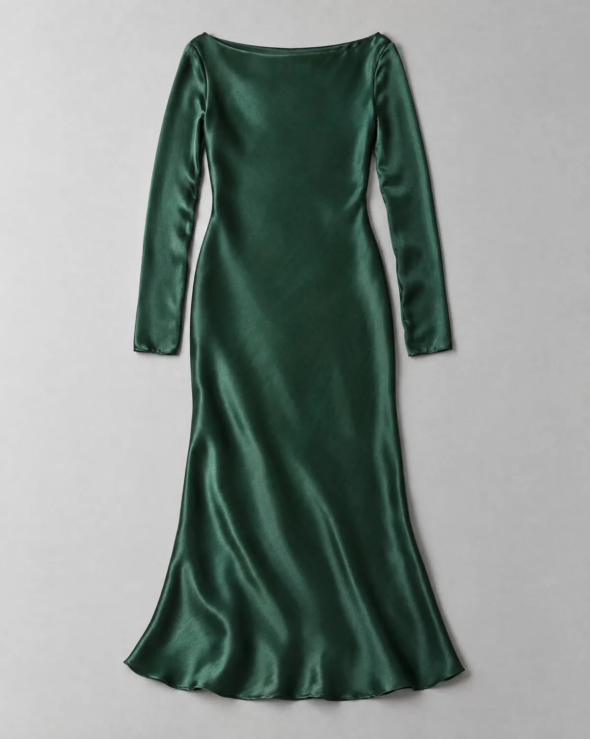 The flat-lay of the satin dress, the input of this look