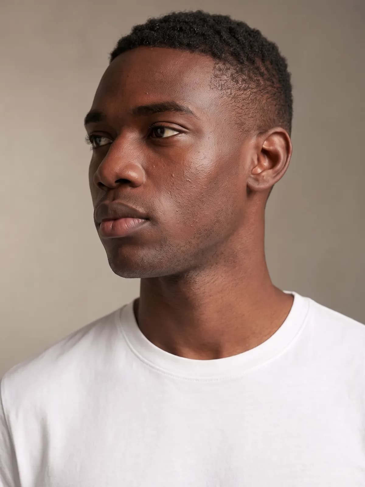 Portrait of Mike, looking past the camera, in soft side light